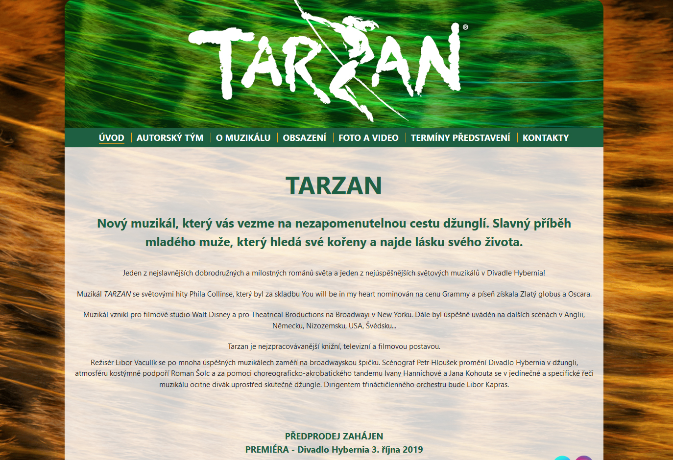Tarzan muzikál oficiálnístránka